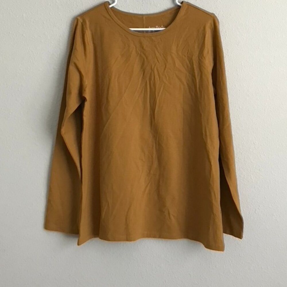 AnyBody Long-Sleeve Layering Knit Top - Honey (Sz ) a623880
